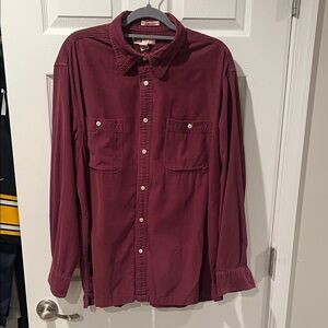 Faded Glory Men's Maroon Casual Button-Down Shirt
